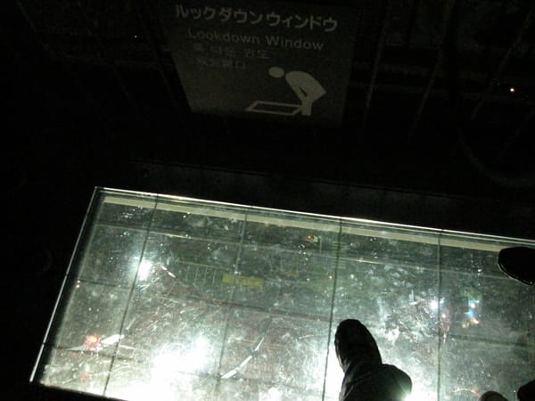 這是用透明的玻璃要你look down,晚上去真的很無聊,都不恐怖