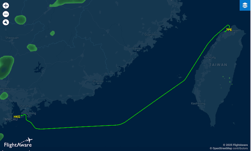 2025-08-21 長榮航空BR858 HKG-TPE 香