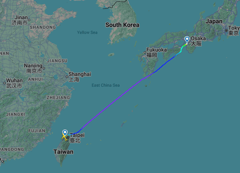 樂桃航空MM024 TPE-KIX 台北-關西飛行紀錄